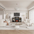 32  H TV Stand with Fireplace for TVs up to 80  - Remote Control, Energy-Efficient Heater, 16-Color Light Strip