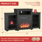 32  H TV Stand with Fireplace for TVs up to 80  - Remote Control, Energy-Efficient Heater, 16-Color Light Strip