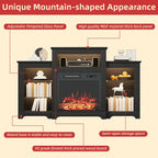 32  H TV Stand with Fireplace for TVs up to 80  - Remote Control, Energy-Efficient Heater, 16-Color Light Strip
