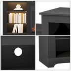 32  H TV Stand with Fireplace for TVs up to 80  - Remote Control, Energy-Efficient Heater, 16-Color Light Strip