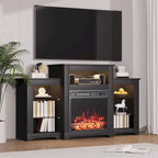 32  H TV Stand with Fireplace for TVs up to 80  - Remote Control, Energy-Efficient Heater, 16-Color Light Strip