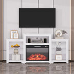 32  H TV Stand with Fireplace for TVs up to 80  - Remote Control, Energy-Efficient Heater, 16-Color Light Strip