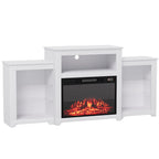 32  H TV Stand with Fireplace for TVs up to 80  - Remote Control, Energy-Efficient Heater, 16-Color Light Strip