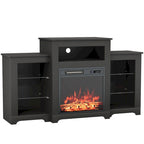 32  H TV Stand with Fireplace for TVs up to 80  - Remote Control, Energy-Efficient Heater, 16-Color Light Strip
