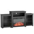 32  H TV Stand with Fireplace for TVs up to 80  - Remote Control, Energy-Efficient Heater, 16-Color Light Strip