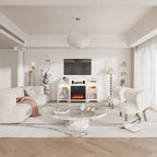 32  H TV Stand with Fireplace for TVs up to 80  - Remote Control, Energy-Efficient Heater, 16-Color Light Strip
