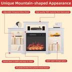 32  H TV Stand with Fireplace for TVs up to 80  - Remote Control, Energy-Efficient Heater, 16-Color Light Strip