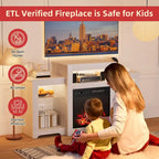 32  H TV Stand with Fireplace for TVs up to 80  - Remote Control, Energy-Efficient Heater, 16-Color Light Strip