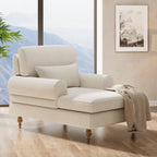 Chaise Lounge Chair with Adjustable Backrest, Indoor Modern Oversized Comfy Chair
