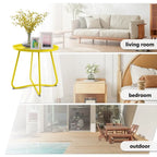 Outdoor Indoor End Table MetalW aterproof Round Side Table