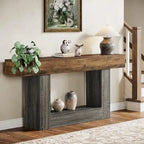 Farmhouse 2-Tier Entryway Table for Living Room, Hallway, Foyer