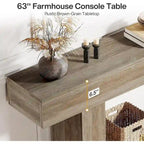Farmhouse 2-Tier Entryway Table for Living Room, Hallway, Foyer