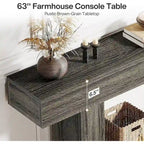 Farmhouse 2-Tier Entryway Table for Living Room, Hallway, Foyer