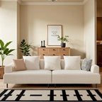 Modern Deep Seat Sofa with Pillows, High Legs, Comfortable Living Room Sofa, Apartment Sofa