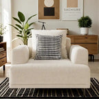 Modern Deep Seat Sofa with Pillows, High Legs, Comfortable Living Room Sofa, Apartment Sofa