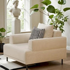 Modern Deep Seat Sofa with Pillows, High Legs, Comfortable Living Room Sofa, Apartment Sofa