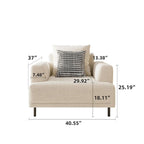 Modern Deep Seat Sofa with Pillows, High Legs, Comfortable Living Room Sofa, Apartment Sofa