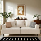 Modern Deep Seat Sofa with Pillows, High Legs, Comfortable Living Room Sofa, Apartment Sofa