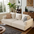 Modern Deep Seat Sofa with Pillows, High Legs, Comfortable Living Room Sofa, Apartment Sofa