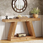 55 Inches Farmhouse Wood Console Sofa Table with Storage - 11.81  D x 55.12  W x 31.5  H