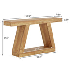 55 Inches Farmhouse Wood Console Sofa Table with Storage - 11.81  D x 55.12  W x 31.5  H