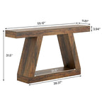 55 Inches Farmhouse Wood Console Sofa Table with Storage - 11.81  D x 55.12  W x 31.5  H