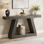 55 Inches Farmhouse Wood Console Sofa Table with Storage - 11.81  D x 55.12  W x 31.5  H