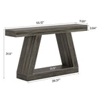 55 Inches Farmhouse Wood Console Sofa Table with Storage - 11.81  D x 55.12  W x 31.5  H