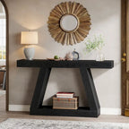 55 Inches Farmhouse Wood Console Sofa Table with Storage - 11.81  D x 55.12  W x 31.5  H