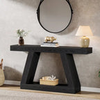 55 Inches Farmhouse Wood Console Sofa Table with Storage - 11.81  D x 55.12  W x 31.5  H