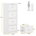 Vertical 4 Drawer File Cabinet with Lock and Key for Home Office