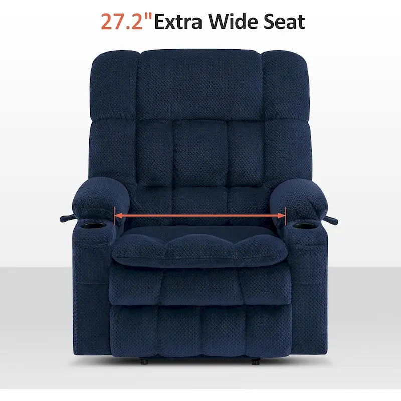 MCombo Dual Motor Power Lift Recliner Chair with Massage and Heat for Big People, Fabric R7891 (Large-Wide)