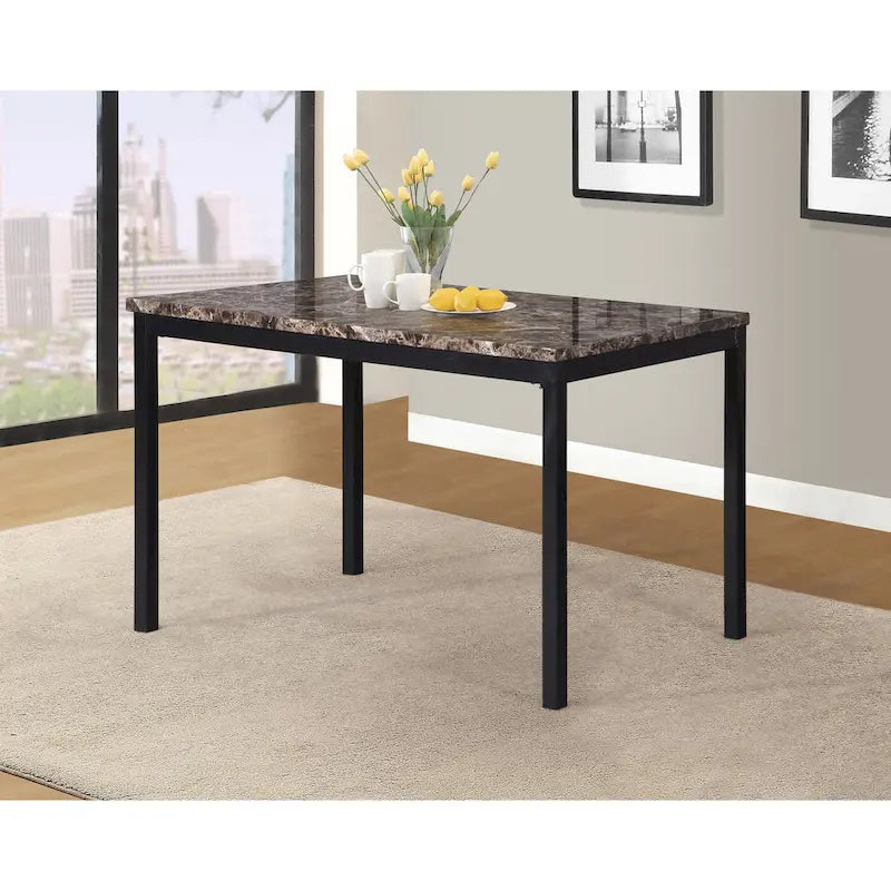 Modern 5-Piece Dining Set with Rectangular Table & 4 High Back Chairs
