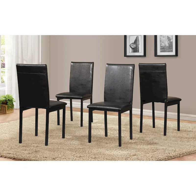 Modern 5-Piece Dining Set with Rectangular Table & 4 High Back Chairs