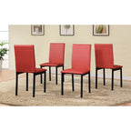 Modern 5-Piece Dining Set with Rectangular Table & 4 High Back Chairs
