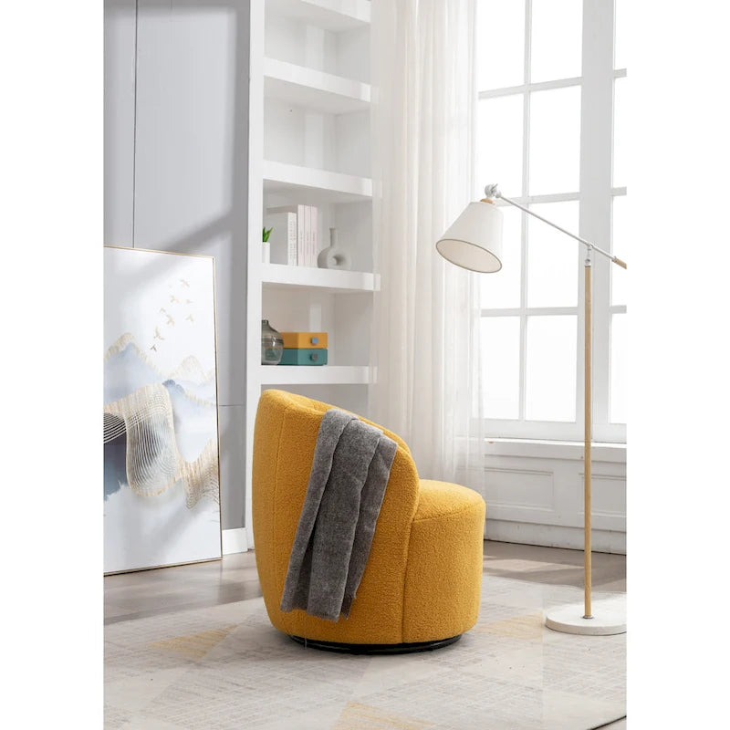 25.6 Swivel Barrel Chair with Black Coating