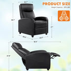 Adjustable Recliner Chair with 8 Massage Modes and Lumbar Support for Relaxation and Home Theater Use