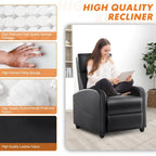 Adjustable Recliner Chair with 8 Massage Modes and Lumbar Support for Relaxation and Home Theater Use