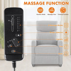 Adjustable Recliner Chair with 8 Massage Modes and Lumbar Support for Relaxation and Home Theater Use