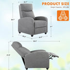 Adjustable Recliner Chair with 8 Massage Modes and Lumbar Support for Relaxation and Home Theater Use
