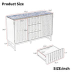 Modern Storage Cabinet with 3 Drawer and 4 Shelves for Living Room, Bedroom