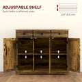 Modern Storage Cabinet with Solid Wood Countertop, 3 Drawers and Adjustable Shelf