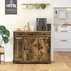 Modern Storage Cabinet with Solid Wood Countertop, 3 Drawers and Adjustable Shelf