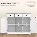 Modern Storage Cabinet with Solid Wood Countertop, 3 Drawers and Adjustable Shelf