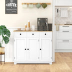 Modern Storage Cabinet with Solid Wood Countertop, 3 Drawers and Adjustable Shelf