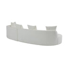 Beige Curved Sectional Sofa - 5 Seater