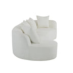 Beige Curved Sectional Sofa - 5 Seater