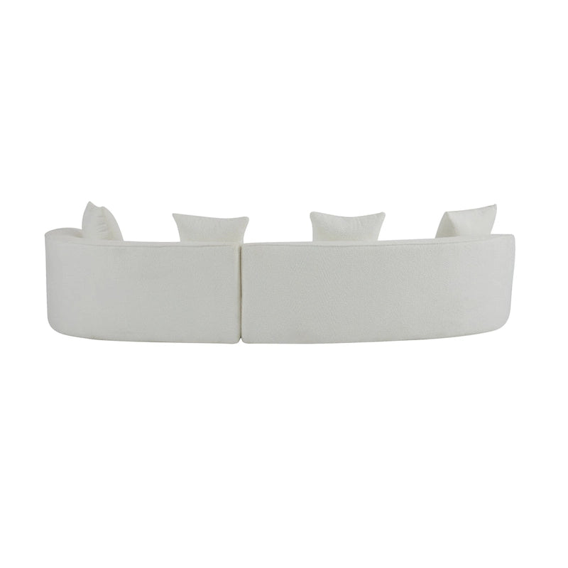 Beige Curved Sectional Sofa - 5 Seater