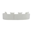 Beige Curved Sectional Sofa - 5 Seater