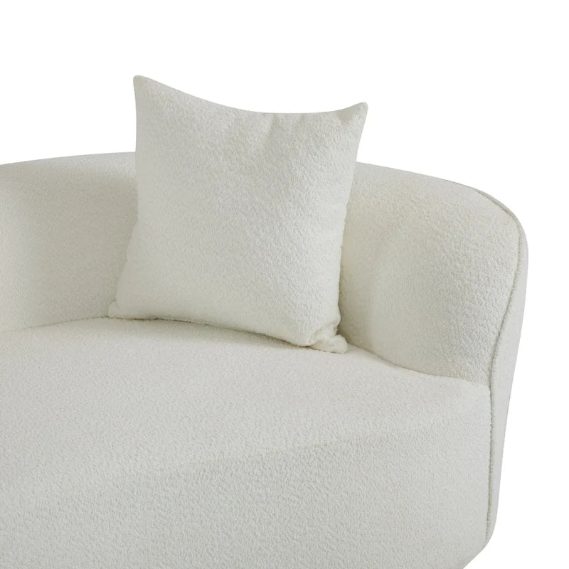 Beige Curved Sectional Sofa - 5 Seater